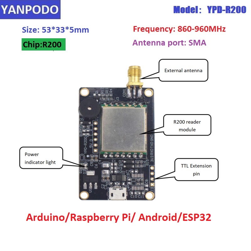 Modul Papan Pembaca RFID UHF C - Esp32 Uart Module ulasan dan harga