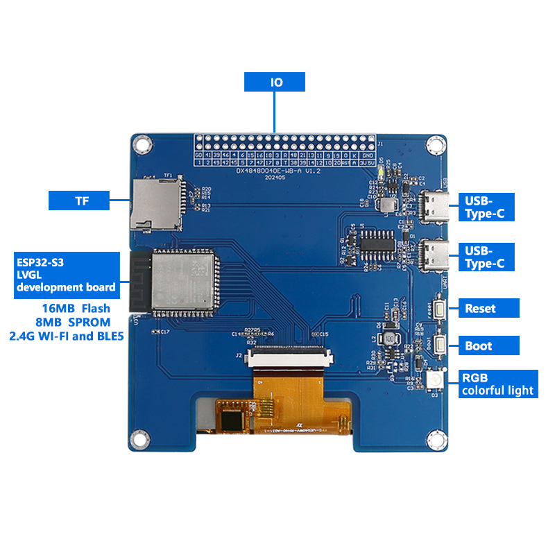 4 Inci 480 × 480 IPS TFT Layar - Esp32 Uart Module ulasan dan harga